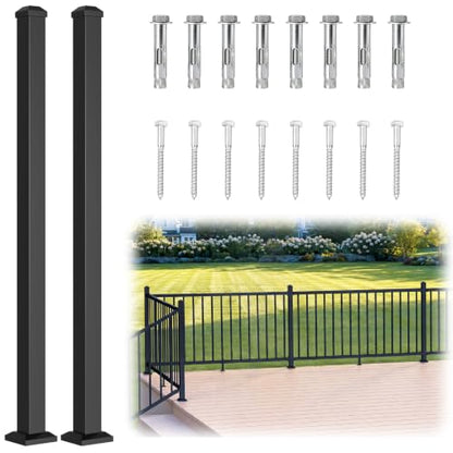 2 Pack 39in x 2in Modular Real Aluminum Deck Railing Post for Deck - color: The Post 39in - 2Pack