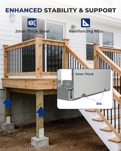 4 PCS 4x4 Post Base Brackets for Deck Pergola Gazebo
