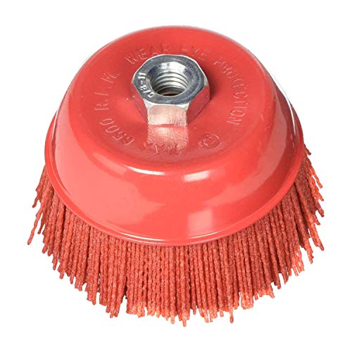 AL's Liner Abrasive 180 Grit Nylon Bristle Cup Brush - 4 Inch - Safe for Use on Metal, Wood, Aluminum and Plastic Surfaces (TOOR4) - size: 4"