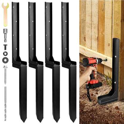 4 Pack Rotten Leaning Fence Post Repair Kit Ground Spike Anchor