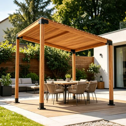 4 Pack 4x4 Post Base with Decorative Cover, Iron Post Base - size: 8-Pc Kit: 4P Base+4P Base Cover