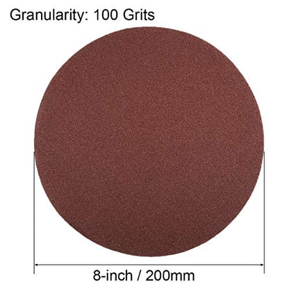 uxcell 15pcs 8" Hook and Loop Sanding Discs 100 Grit Aluminum Oxide - size: 100 Grit