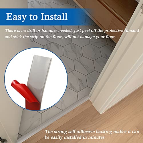 FONUNO Vinyl Floor Transition Strip Self Adhesive Threshold Strip 1.57" W - color: Gray, size: 4cm, 3.3Ft