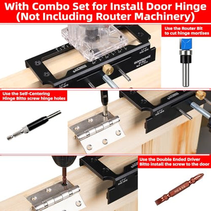 GOINGMAKE Door Hinge Jig, All Metal Door Hinge Template Kit