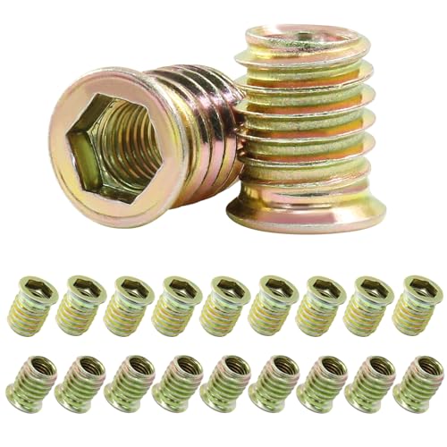 Jiozermi Threaded Insert Nuts M10x20mm, 20 Pcs - size: M10x20mm