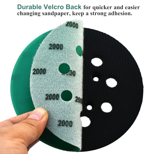 5-Inch 8-Hole Wet Dry Sanding Discs 2000 Grit Sandpaper, 50-Pack - style: 2000 Grit, 50 Pack