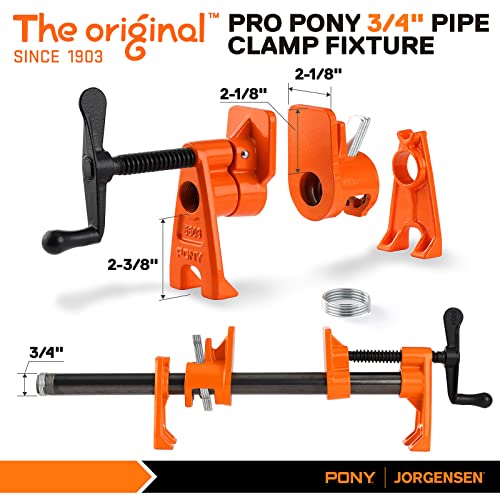 PONY the Original Pro 2-Pack Heavy-Duty Pipe Clamp for 3/4 Inch Black Pipe
