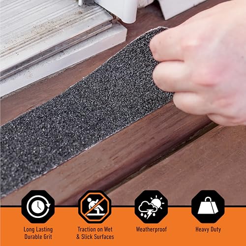 GORILLA Anti-Slip Tread Tape, 2" x 10' Roll, Black - size: 1 - Pack