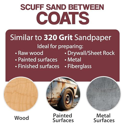 5" Abrasive Pad Hook & Loop Round Non-Woven 320 Grit - 10 Pack (Maroon) - color: Maroon, size: 5" Round