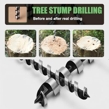 1-1/8 x 9" Auger Drill Bit for Wood,28x230mm Hex Shank Ship Auger Bit - size: 1-1/8 in x 9 in