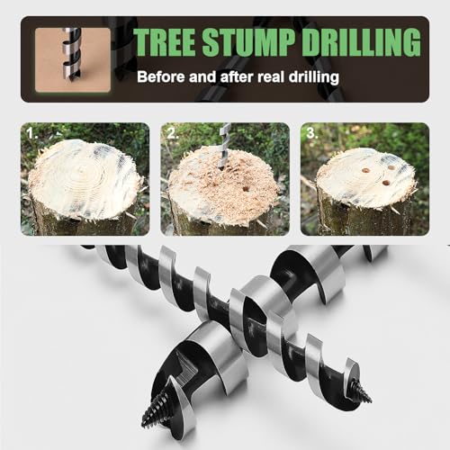 0.98 x 23.6 Auger Drill Bit for Wood,25x600mm Hex Shank Ship Auger Bit - size: 0.98 in x 23.6 in