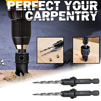 Countersink Drill Bit Set 5PCS 11/64" Wood Bit for Woodworking - size: 7PCS