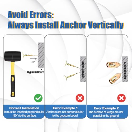 100Pcs Self Drilling Drywall Anchors Heavy Duty Metal 66LB - size: 100Pcs 12*40