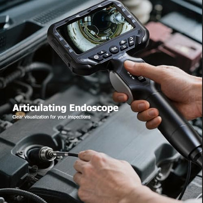Dual Lens Articulating Borescope, 6.5mm Endoscope Camera with Light - size: Dual Lens Articulating Borescope