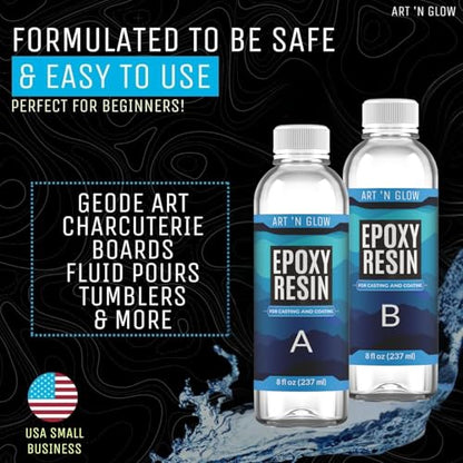 Crystal Clear Epoxy Resin 1 Gallon - Food Safe, UV Resistant, Bubble Free - size: 1 Gallon