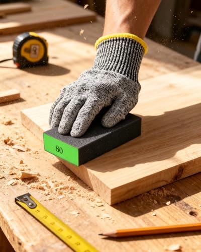 12Pcs Sanding Block Sponge Set, Reusable Sandpaper for Wood & Drywall - color: Green