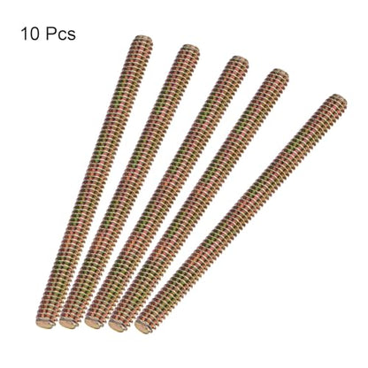 uxcell 10pcs Color Zinc Fully All Threaded Rod 1/4"-20, 4" Length, Carbon Steel Thread Screw for Furniture Mounting Assembly Fastening - size: 1/4x4 inch