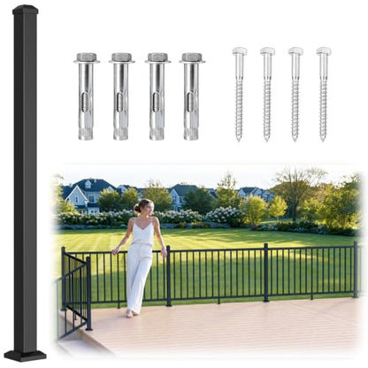 1 Pack 39in x 2in Modular Real Aluminum Deck Railing Post for Deck - color: The Post 39in - 1Pack