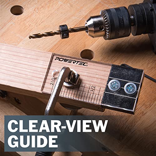POWERTEC Dowel Jig Kit, Doweling Jig Kit 1/4", Dowel Jigs Woodworking, Laser Cut Witness Mark, with Depth Scale, Drill Guide Dowels, Cobalt M-35 Drill Bit & Split Ring Stop Collar 71715 - style: 1/4" Doweling Jig Kit w/ Bit & Collar