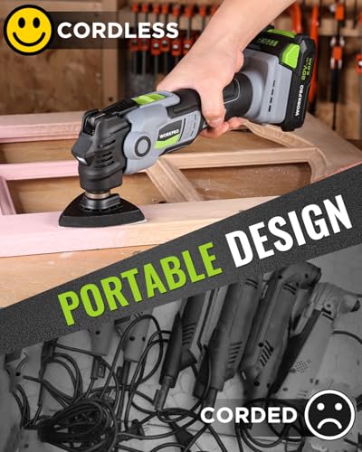 WORKPRO 20V Brushless Cordless Oscillating Multi-Tool Kit - size: Cordless 20 V