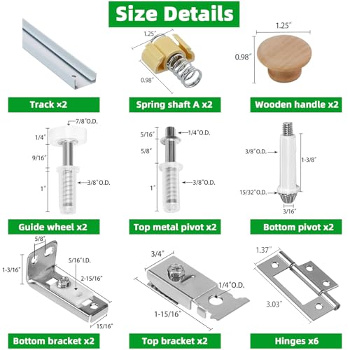 Bifold Door Hardware Kit, 2-Pack 30-Inch Bi-fold Closet Door Track Kit Bifold Closet Door Hardware Kit Folding Door Hardware Repair Replacement Tool Kit, Can Be Connected Into 60Inch - size: 60'' Track(2x30'' Track)