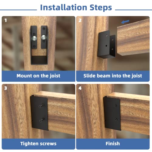 24 PCS Concealed Joist Hanger,Concealed-Flange Hanger,for 2"x4" Beam - size: Powder Coated 2" x 4"- 24 PCS