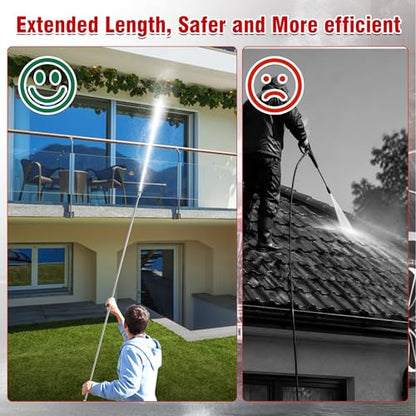 120" Pressure Washer Extension Wand with 5 Nozzle Tips, 4000 PSI - color: Silver-white