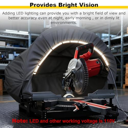 Miter Saw Dust Hood with Light, Chop Saw Collector Attachment