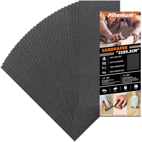 30 PCS Wet Dry Sandpaper 180 Grit Sheets for Polishing & Finishing - color: 180G, size: 9x3.6 Inch