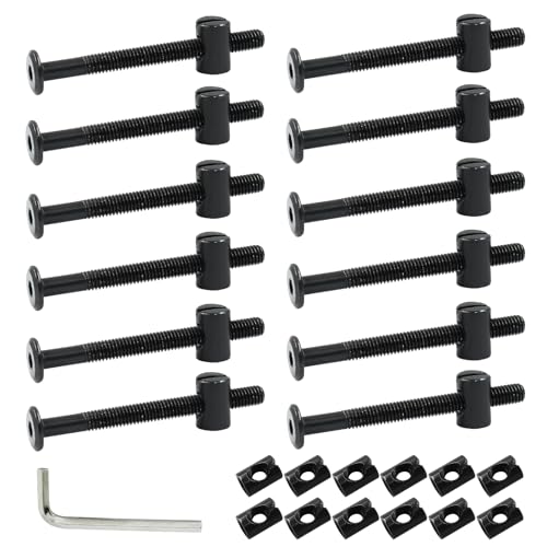 Biaungdo M6 x 65mm Hex Drive Furniture Barrel Screws, Black, 12 Pcs - color: Black, size: M6x65mm