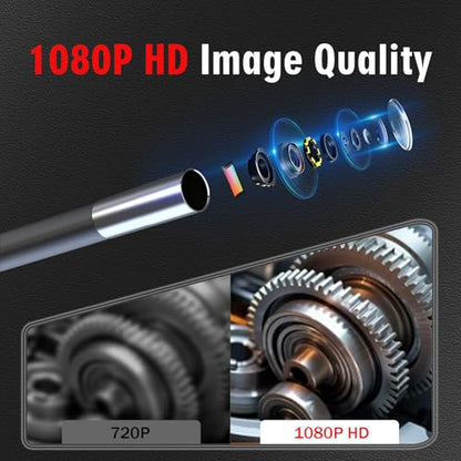 2-Way Articulating Borescope w/Light,0.24in Probe Endoscope for Auto Engine - size: Single Lens