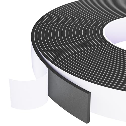 Weather Stripping Door Seal Black,1Inch Wide X 1/8 Inch Thick,Air Conditioner Window Seal,Self Adhesive Foam Tape High Density Foam Sealing Strip,Door Soundproof Tape Roll,Total 33 Feet Long - size: 1Inx1/8Inx33Ft