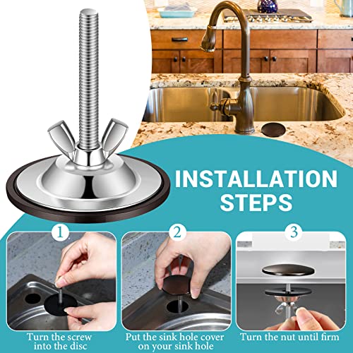 LEIFIDE 2 Pcs Kitchen Sink Faucet Hole Cover, Bronze - color: Bronze