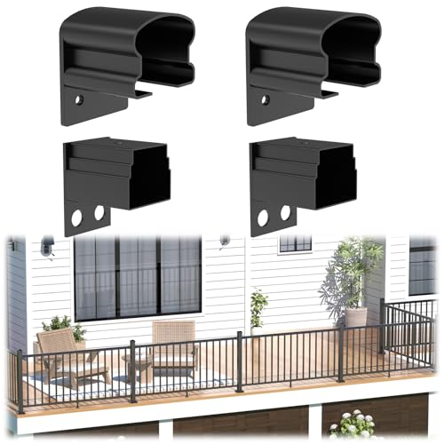 Egadis 4 Pack Aluminum Fixed Railing Bracket Connector with Screws - color: The Brackets- Fixed