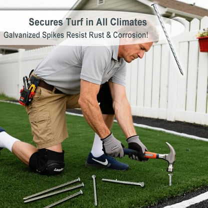 12 Inch 10 Pcs Artificial Turf Stakes Galvanized Landscape Stakes - size: 12 inch