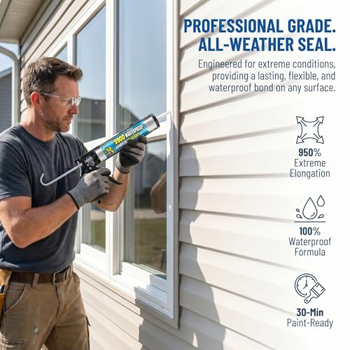 Tylove 9900 Silicone Waterproof Sealant for Roof, Wall, Fish Tank, RV & Metal Repair | Heat, Tear, Stretch & UV Resistant, Non-Toxic (Matte White) - color: Matte White