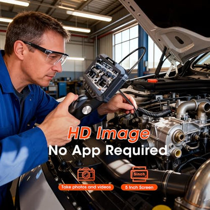 Articulating Borescope Camera with Light for Automotive,HVAC&Mechanics