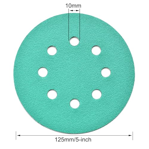 5-Inch 8-Hole Wet Dry Sanding Discs 100 Grit Sandpaper, 50-Pack - style: 100 Grit, 50 Pack