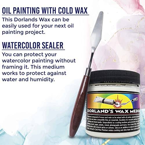 Jacquard 4 oz Dorlands Wax Medium for Watercolor Bundled with Palette Knife