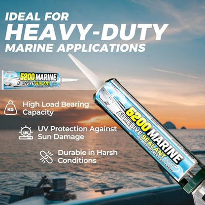 5200 Marine Sealant Adhesive Fast Cure - Permanent, Watertight Bonding and Sealing - UV Resistant, Above & Below Waterline- for Boats, Hulls, Decks & RVs,Pond Sealant 3oz (Clear 2Pcs) - color: Clear 2Pcs