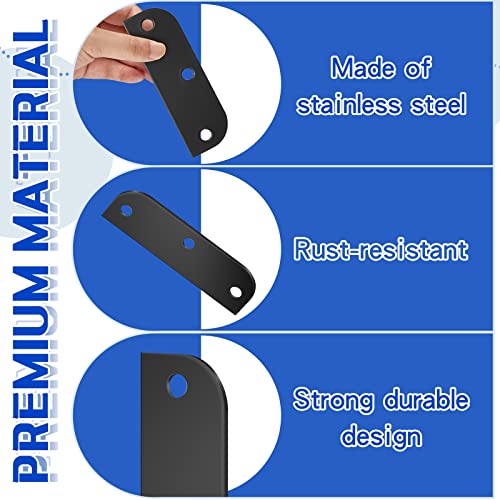 Dunzy 6 Set Black Door Hinge Filler Plates 3.5 inch,with 18 Screws