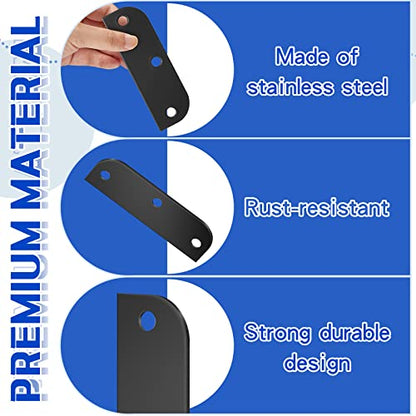 Dunzy 6 Set Black Door Hinge Filler Plates 3.5 inch,with 18 Screws