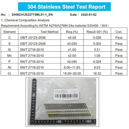304 Stainless Steel 21 Degree 2 Inch Framing Nails,250-Pack - size: 2"--250 pcs