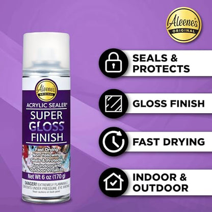 Aleene's Spray Acrylic Sealer, Super Gloss Clear Finish, 6 oz - color: Super Gloss