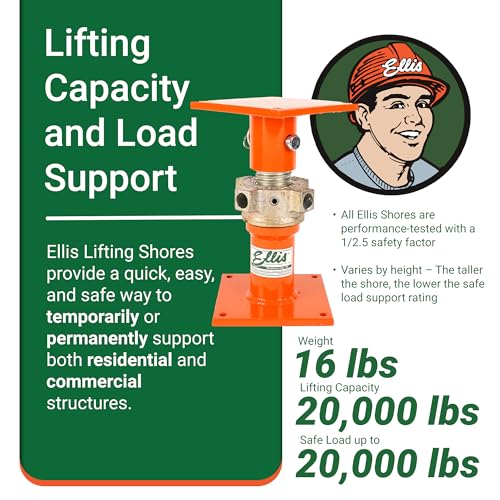 Ellis Light-Duty Lifting Shores, Adjustable Screw Jack Post, 10" to 14" - size: 10" - 14"