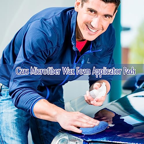 Tanlade 100 Pcs Car Detailing Microfiber Applicator Pad Wax Applicator Wash Microfiber Pads, 5 Inch Diameter (Blue) - color: Blue