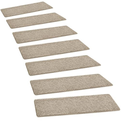 PURE ERA Carpet Stair Treads for Wooden Steps 8 x 30 Inch Cream Gray 14 pcs - color: Cream Gray