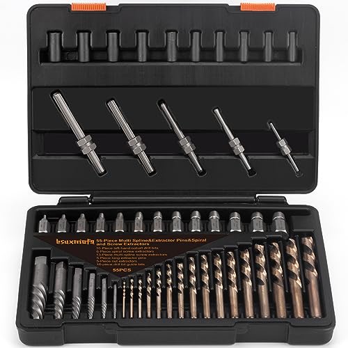 Screw Extractor Set, 55 Pieces Easy Out Bolt Extractor Set - size: 55 Pieces