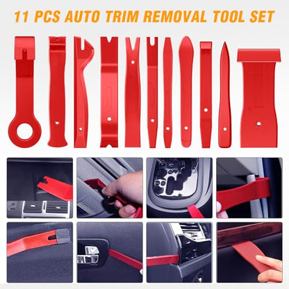 GOOACC 11PCS Auto Trim Removal Tool Kit Red - color: 11pcs Trim Removal Tool Red