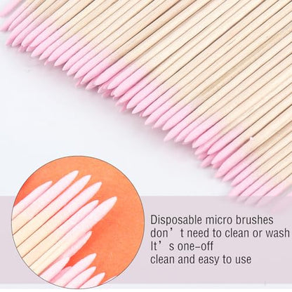 500 Pcs Disposable Micro Applicators Brush,Cotton Swabs Pointed Tip
